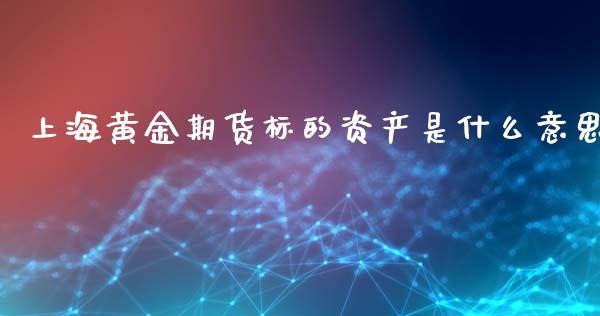 上海黄金期货标的资产是什么意思_https://cj002.lansai.wang_会计问答_第1张