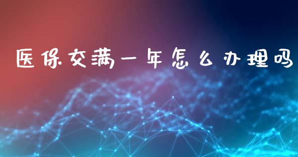 医保交满一年怎么办理吗_https://cj002.lansai.wang_保险问答_第1张