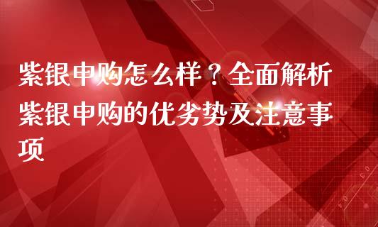 紫银申购怎么样？全面解析紫银申购的优劣势及注意事项_https://cj002.lansai.wang_期货问答_第1张