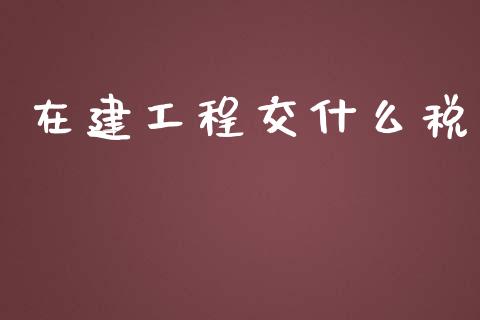 在建工程交什么税_https://cj002.lansai.wang_会计问答_第1张