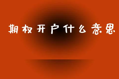 期权开户什么意思_https://cj002.lansai.wang_期货问答_第1张