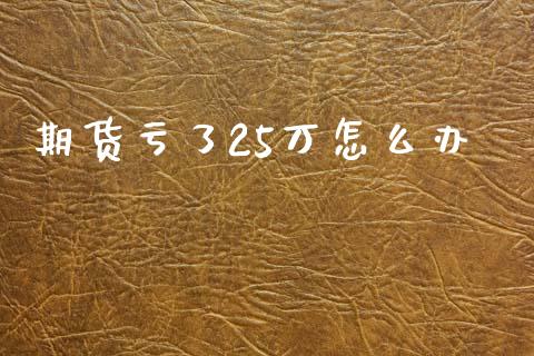 期货亏了25万怎么办_https://cj002.lansai.wang_理财问答_第1张