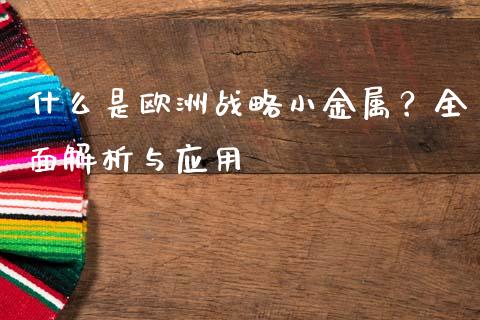 什么是欧洲战略小金属?全面解析与应用_股市问答_第1张_财经百问网 什么是欧洲战略小金属?全面解析与应用_https://cj002.lansai.wang_股市问答_第1张