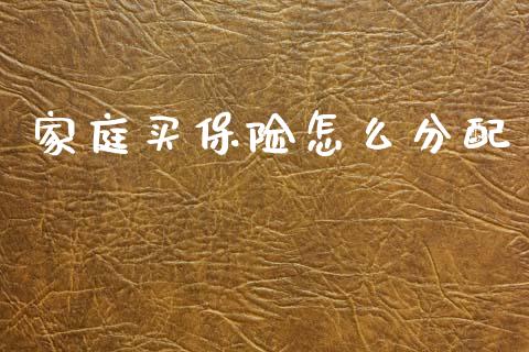 家庭买保险怎么分配_https://cj002.lansai.wang_保险问答_第1张