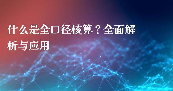 什么是全口径核算？全面解析与应用_https://cj002.lansai.wang_财经百问_第1张
