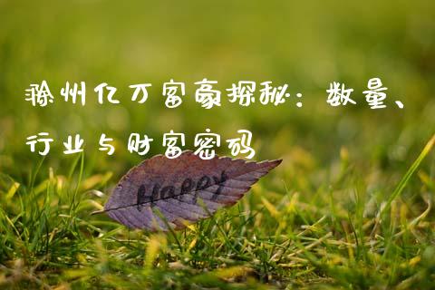 滁州亿万富豪探秘：数量、行业与财富密码_https://cj002.lansai.wang_会计问答_第1张