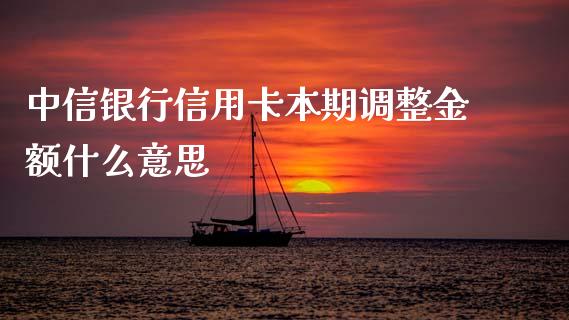 中信银行信用卡本期调整金额什么意思_https://cj002.lansai.wang_金融问答_第1张
