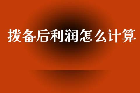 拨备后利润怎么计算_https://cj002.lansai.wang_金融问答_第1张