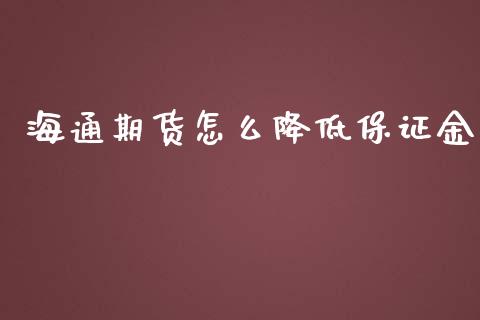 海通期货怎么降低保证金_https://cj002.lansai.wang_会计问答_第1张