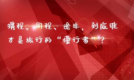 携程、同程、途牛，到底谁才是旅行的“懂行者”？_https://cj002.lansai.wang_财经百问_第1张