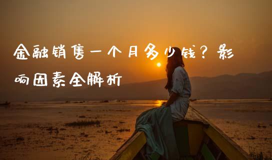 金融销售一个月多少钱？影响因素全解析_https://cj002.lansai.wang_理财问答_第1张