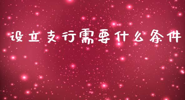 设立支行需要什么条件_https://cj002.lansai.wang_期货问答_第1张
