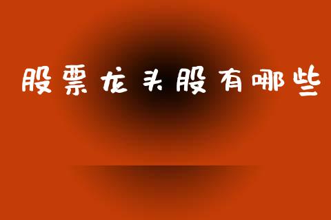 股票龙头股有哪些_https://cj002.lansai.wang_期货问答_第1张