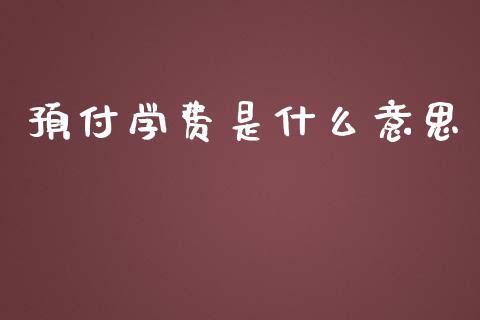 预付学费是什么意思_https://cj002.lansai.wang_会计问答_第1张