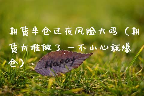 期货半仓过夜风险大吗（期货太难做了,一不小心就爆仓）_https://cj002.lansai.wang_财经问答_第1张