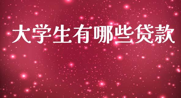 大学生有哪些贷款_https://cj002.lansai.wang_理财问答_第1张