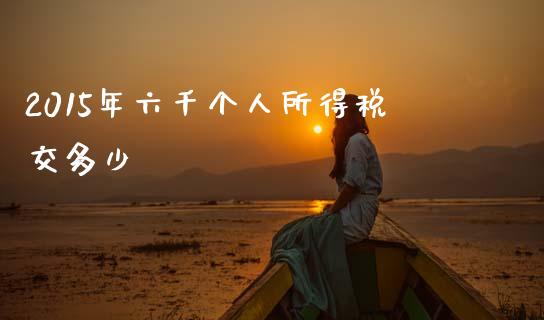 2015年六千个人所得税交多少_https://cj002.lansai.wang_理财问答_第1张