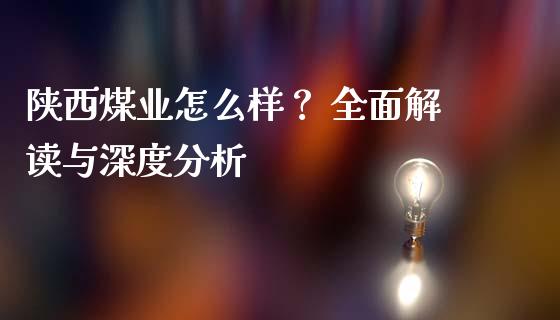 陕西煤业怎么样？ 全面解读与深度分析_https://cj002.lansai.wang_理财问答_第1张