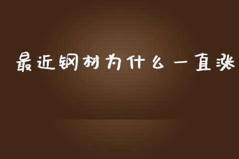 最近钢材为什么一直涨_https://cj002.lansai.wang_金融问答_第1张