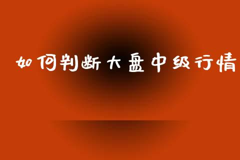 如何判断大盘中级行情_https://cj002.lansai.wang_会计问答_第1张