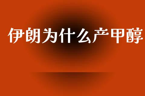伊朗为什么产甲醇_https://cj002.lansai.wang_金融问答_第1张