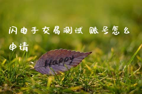 闪电手交易测试 账号怎么申请_https://cj002.lansai.wang_股市问答_第1张