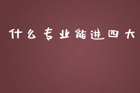 什么专业能进四大_https://cj002.lansai.wang_会计问答_第1张
