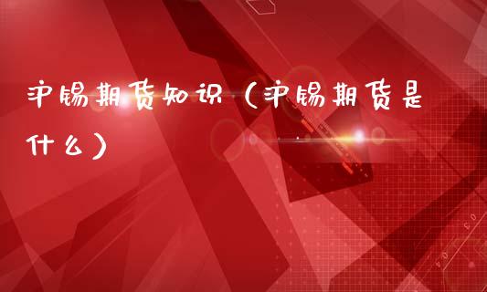 沪锡期货知识（沪锡期货是什么）_https://cj002.lansai.wang_财经问答_第1张