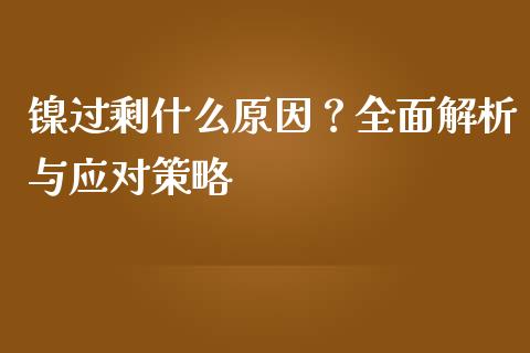 镍过剩什么原因？全面解析与应对策略_https://cj002.lansai.wang_期货问答_第1张