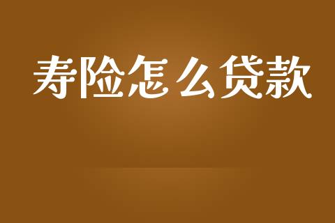 寿险怎么贷款_https://cj002.lansai.wang_保险问答_第1张