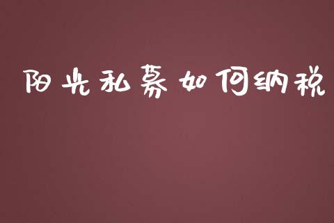 阳光私募如何纳税_https://cj002.lansai.wang_金融问答_第1张