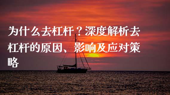 为什么去杠杆？深度解析去杠杆的原因、影响及应对策略_https://cj002.lansai.wang_会计问答_第1张