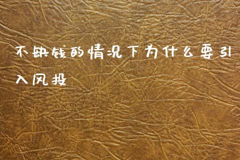 不缺钱的情况下为什么要引入风投_https://cj002.lansai.wang_理财问答_第1张