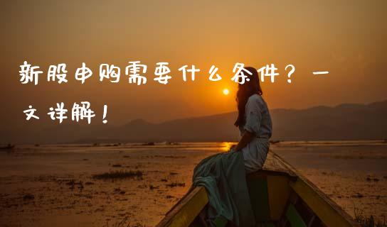 新股申购需要什么条件？一文详解！_https://cj002.lansai.wang_股市问答_第1张