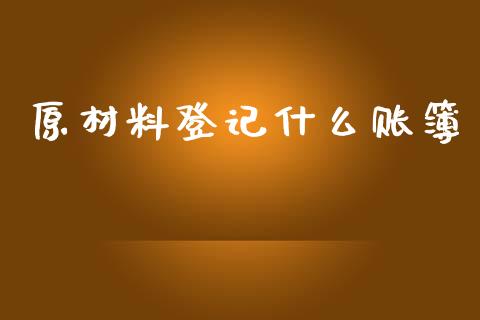 原材料登记什么账簿_https://cj002.lansai.wang_会计问答_第1张