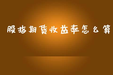 股指期货收益率怎么算_https://cj002.lansai.wang_理财问答_第1张