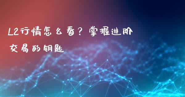 L2行情怎么看？掌握进阶交易的钥匙_https://cj002.lansai.wang_财经问答_第1张