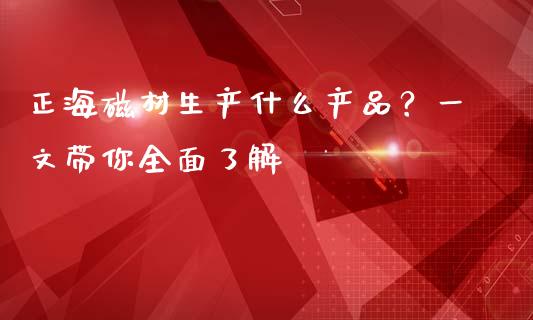 正海磁材生产什么产品？一文带你全面了解_https://cj002.lansai.wang_会计问答_第1张