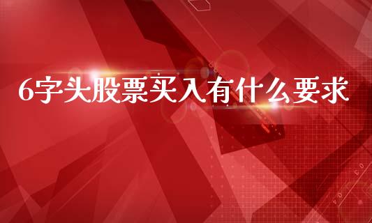 6字头股票买入有什么要求_https://cj002.lansai.wang_期货问答_第1张