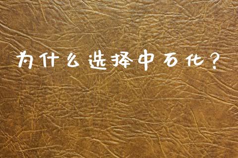 为什么选择中石化？_https://cj002.lansai.wang_期货问答_第1张
