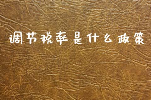 调节税率是什么政策_https://cj002.lansai.wang_会计问答_第1张