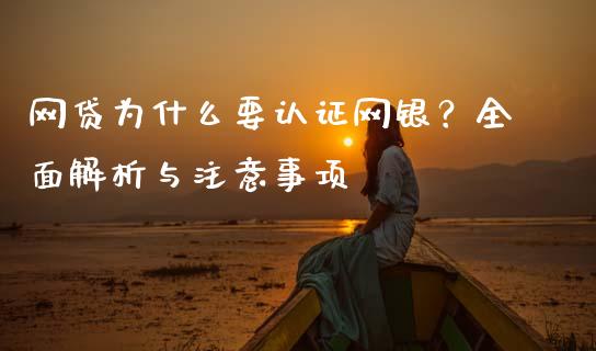 网贷为什么要认证网银？全面解析与注意事项_https://cj002.lansai.wang_期货问答_第1张