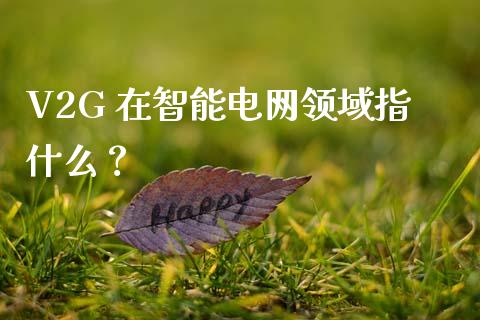 V2G 在智能电网领域指什么？_https://cj002.lansai.wang_股市问答_第1张