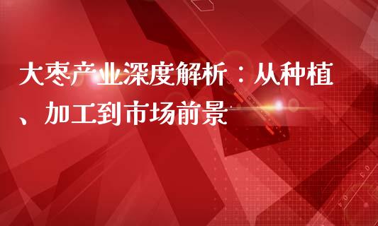 大枣产业深度解析：从种植、加工到市场前景_https://cj002.lansai.wang_财经百问_第1张