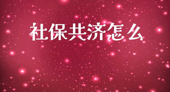 社保共济怎么_https://cj002.lansai.wang_保险问答_第1张