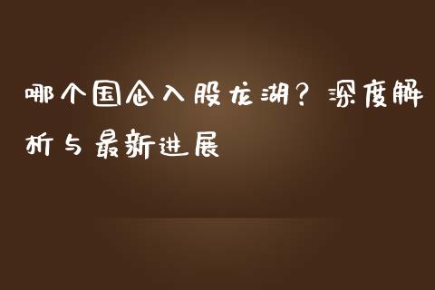哪个国企入股龙湖？深度解析与最新进展_https://cj002.lansai.wang_财经百问_第1张