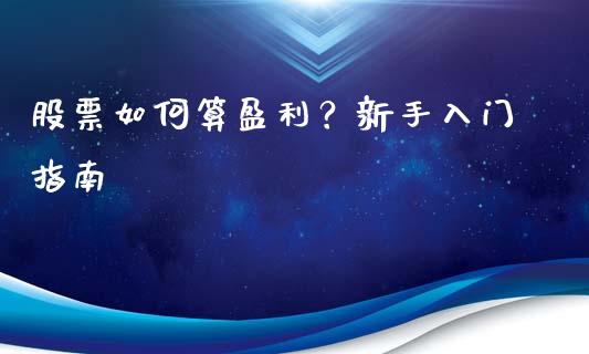 股票如何算盈利？新手入门指南_https://cj002.lansai.wang_会计问答_第1张