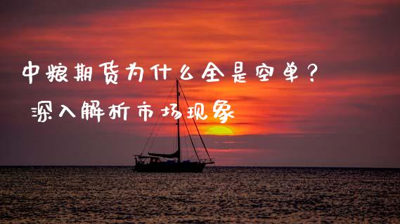 中粮期货为什么全是空单？ 深入解析市场现象_https://cj002.lansai.wang_期货问答_第1张