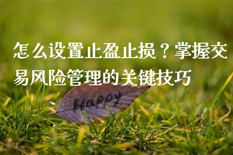 怎么设置止盈止损?掌握交易风险管理的关键技巧_股市问答_第1张_财经百问网 怎么设置止盈止损?掌握交易风险管理的关键技巧_https://cj002.lansai.wang_股市问答_第1张