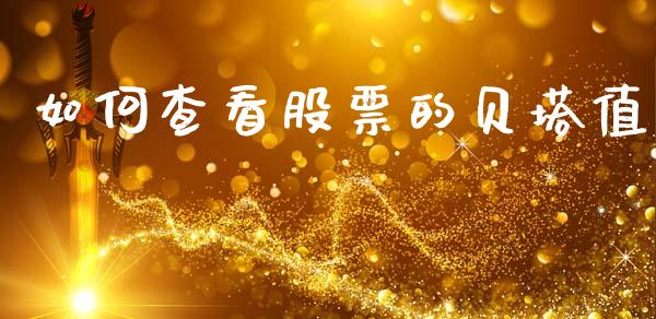 如何查看股票的贝塔值_https://cj002.lansai.wang_理财问答_第1张